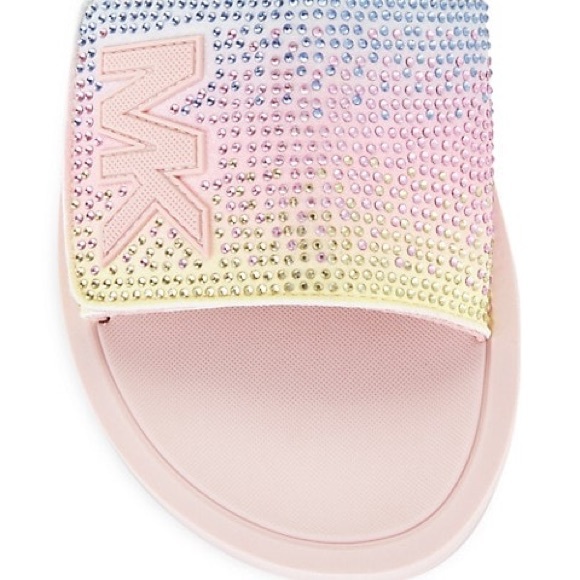 Shoes - MK Crystal-Embellished Slides smoky rose